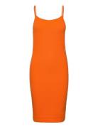 Slub Rib Strappy Dress Polvipituinen Mekko Orange Calvin Klein Jeans