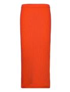 Rib Knit Skirt Polvipituinen Hame Orange Filippa K