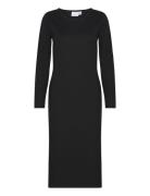 Viarmer L/S Long Dress Polvipituinen Mekko Black Vila