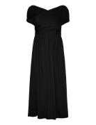 Cupro Dress Polvipituinen Mekko Black Rosemunde