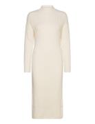 Knitted Turtleneck Dress Polvipituinen Mekko White Gina Tricot