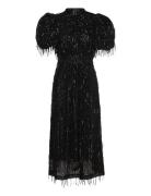 Sequin Midi Puff Dress Polvipituinen Mekko Black ROTATE Birger Christe...