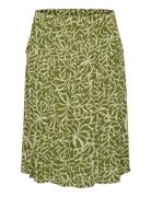 Kcami Skirt Printed Polvipituinen Hame Khaki Green Kaffe Curve