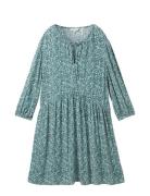 Feminine Printed Dress Lyhyt Mekko Green Tom Tailor