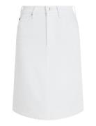 Dnm A-Line Skirt Hw White Polvipituinen Hame White Tommy Hilfiger