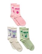 Sock 3 P Milk And Fruit Sukat Multi/patterned Lindex