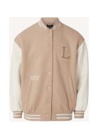 Lana Wool Blend Varsity Jacket Bombertakki Beige Lexington Clothing