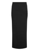 Soft Touch Ruched Long Skirt Pitkä Hame Black Gina Tricot