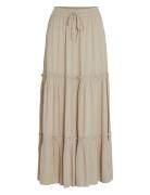 Vimesa Hw Maxi Skirt - Noos Pitkä Hame Beige Vila