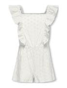 Kogelly Emb Playsuit Wvn Jumpsuit Haalari White Kids Only