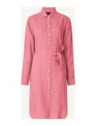 Isa Linen Shirt Dress Polvipituinen Mekko Pink Lexington Clothing