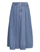 Denim A-Line Skirt Polvipituinen Hame Blue BOSS