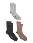Wool Socks - Rib 3-Pack Sukat Grey Minymo