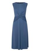 Twist-Front Jersey Dress Polvipituinen Mekko Blue Lauren Ralph Lauren