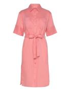 Rel Linen Ss Shirt Dress Polvipituinen Mekko Pink GANT