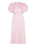 Satin Puff Midi Dress Polvipituinen Mekko Pink ROTATE Birger Christens...