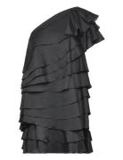 Amie -Shoulder Mini Dress Lyhyt Mekko Black Malina