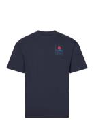 Sunset On Mt Fuji T-Shirt - Navy Blazer Designers T-shirts Short-sleev...