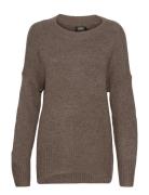 Onlnanjing L/S Pullover Knt Tops Knitwear Jumpers Brown ONLY