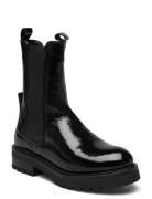 Alaina Patent Wool Shoes Chelsea Boots Black Pavement