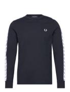 Taped L/S T-Shirt Tops T-shirts Long-sleeved Navy Fred Perry