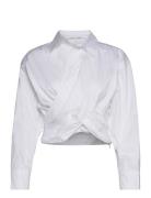 Closa Wrap Shirt Tops Shirts Long-sleeved White Second Female