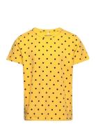 Polka Dot Ss Tee Tops T-shirts Short-sleeved Yellow Mini Rodini