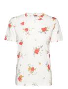 Slfsunna Ss Printed Tee Tops T-shirts & Tops Short-sleeved White Selec...