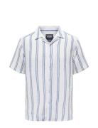 Onstrev Life Reg Struc Stripe Ss Shirt Tops Shirts Short-sleeved White...