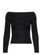 Delta Shimmer Top Tops T-shirts & Tops Long-sleeved Black AllSaints