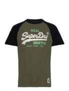 Vintage Vl Heritage Rgln Tee Tops T-shirts Short-sleeved Khaki Green S...