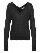 Lyocell Wool V-Neck Sweater Tops Knitwear Jumpers Black Calvin Klein