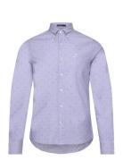 D1. Slim Dobby Dot Shirt Tops Shirts Casual Blue GANT