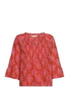 Tessa Blouse Tops Blouses Long-sleeved Red ODD MOLLY