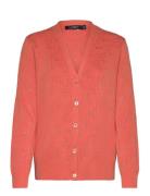 Monogram Jacquard Cardigan Tops Knitwear Cardigans Orange Lauren Ralph...