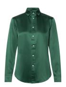 Classic Fit Silk Shirt Tops Shirts Long-sleeved Green Polo Ralph Laure...