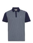 Ctn Intrlk Jqrd Frt Tops Polos Short-sleeved Navy Original Penguin