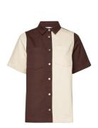 Enmass Ss Shirt Block 6803 Tops Shirts Short-sleeved Brown Envii