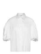 Slfrobyn 24 Puff Sleeve Shirt B Tops Blouses Short-sleeved White Selec...