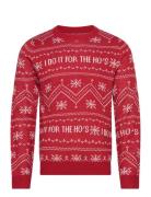 Onsxmas Reg 9 Merry Christmas Crew Knit Tops Knitwear Round Necks Red ...