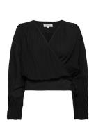 Daninepw Bl Tops Blouses Long-sleeved Black Part Two