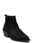 Biamona Western Boot Low Chelsea Suede Shoes Chelsea Boots Black Bianc...