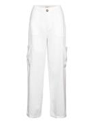 Malika Linen Blend Cargo Trousers Bottoms Trousers Cargo Pants White G...