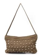 Crochet Bag With Shell Detail Bags Top Handle Bags Beige Mango