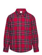 Shirt Check Christmas Tops Shirts Long-sleeved Shirts Red Lindex