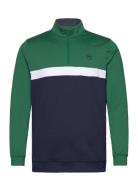Pure Colorblock 1/4 Zip Tops Sweat-shirts & Hoodies Sweat-shirts Green...
