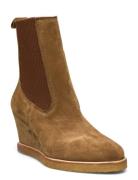 Booties - Wedge Shoes Boots Ankle Boots Ankle Boots With Heel Beige AN...