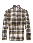 Reg Flannel Check Shirt Tops Shirts Casual Khaki Green GANT