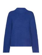 Crew Neck Knitted Sweater Tops Knitwear Jumpers Blue Gina Tricot