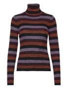 Sprayed Merino Rib Knit Tops Knitwear Turtleneck Multi/patterned Ganni